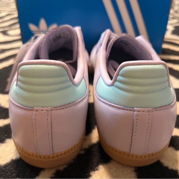 NWT Adidas Samba OG J Sneakers Silver Dawn Lilac Youth 5/Women 6 - Picture 8 of 12